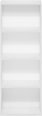 Furinno Luder Bookcase / Book / Storage, 4-Tier, White