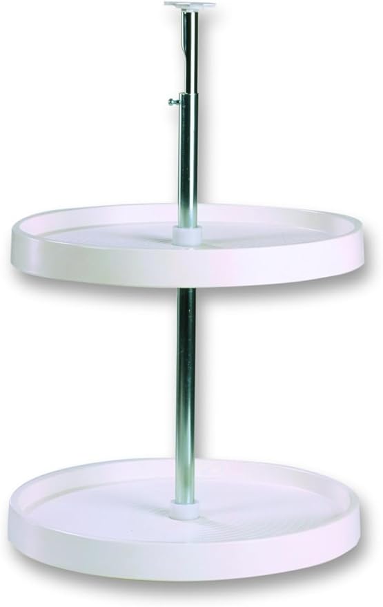 Knape & Vogt Lazy Susan Organizer, 2-Tier Cabinet, 18 in. Diameter Full-Round, Adjustable Height From 25-1/2 in. to 31-1/2 in