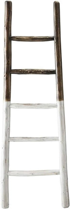 Progressive Furniture Millie Wood Blanket Ladder French Roast Brown/Linen White