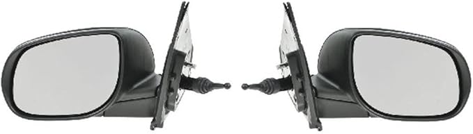 TRQ 2 Piece Driver and Passenger Side Mirror Assembly Set Manual Adjustment Non-Heated No Memory Textured Compatible with 201