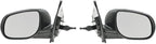 TRQ 2 Piece Driver and Passenger Side Mirror Assembly Set Manual Adjustment Non-Heated No Memory Textured Compatible with 201