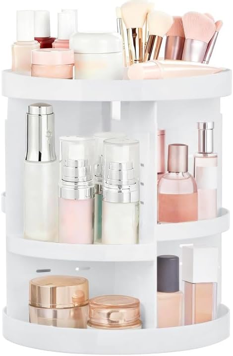 HBlife Extra Large 360 Rotating Makeup Organizer Adjustable Carousel Large Capacity Revolving Perfume Organizer Skincare Orga