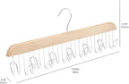 Amazon Basics Wooden Belt Hanger - Natural (Pack of 18)