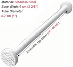 Adjustable Closet Rods - No Drill Clothes Rail for Windows & Bathroom - Extendable White Wardrobe Rail (11.75" - 19.75") - Id
