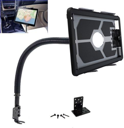 Heavy Duty Flexible 22“ Aluminum gooseneck ELD compliant car truck fleet floor seat bolt tablet mount for Apple iPad Air Pro Mini Microsoft Surface Pro/Book Lenovo Verizon 7 8 10 12 tablets