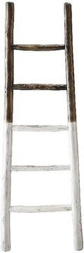Progressive Furniture Millie Wood Blanket Ladder French Roast Brown/Linen White