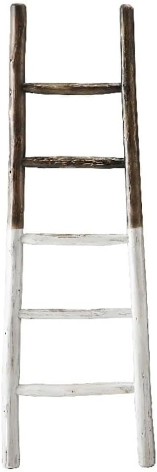 Progressive Furniture Millie Wood Blanket Ladder French Roast Brown/Linen White
