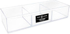 Isaac Jacobs Large 3-Compartment Acrylic Stackable Organizer (12.9" L x 5" W x 2.7" H), Multi-Sectional Tray & Storage Soluti