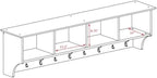 Prepac Drifted Gray 60" Contemporary Wall Mounted Coat Rack, Coat Hooks Wall Mount with 4 Shelves, Ideal for Hallway or Entry