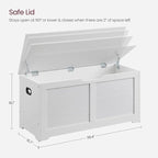 VASAGLE Storage Chest, Storage Bench with 2 Safety Hinges, Farmhouse Style, 15.7 x 39.4 x 18.1 Inches, for Entryway, Bedroom,