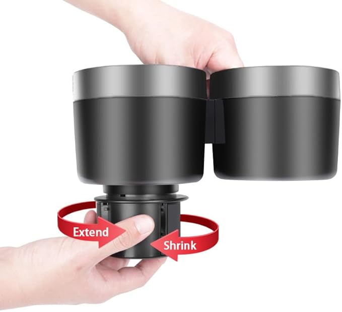 Cup Holder Expander for Car, 2 in 1 Cup Holder Phone Mount with Adjustable Base, Car Cupholder for Yeti Hydro Flasks 16-40oz 