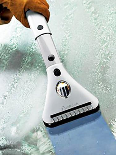 Zento Deals Heated Car Window Snow/Ice Scraper with Light - Extendable 12V LED Light with 15.8 feet Long Cord (2)