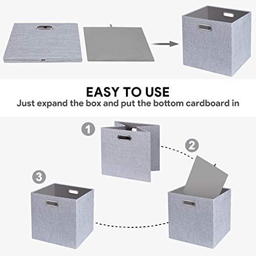 Posprica 3X Thicker Fabric Storage Cubes 13 inch Collapsible Storage Bins for Organization, Cubby Storage Baskets for Organiz