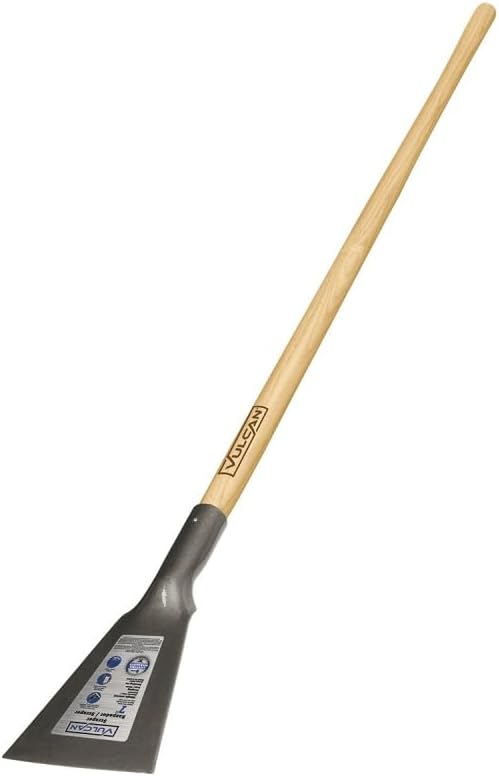 Edward Tools Vulcan Heavy Duty 7 in. Forged Steel Scraper - Hardwood Handle - Best Tool for Clearing Ice from Sidewalks, Driveways, and Roads - Multi-Purpose Can Be Used Year Round (Long Handle)