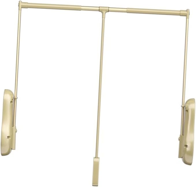 Pull Down Clothes Rail, Extendable Adjustable Aluminum Alloy Clothes Rail,for Wardrobe Cloakroom,20kg Load Capacity(Color 1,W
