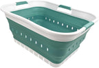 SAMMART 42L (11 gallon) Collapsible Plastic Laundry Basket - Foldable Pop Up Storage Container/Organizer - Space Saving Hampe