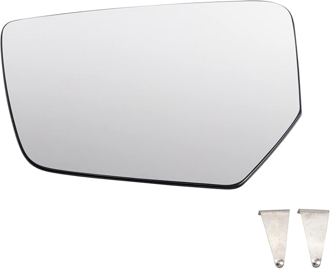 TRQ Heated Driver Side Mirror Glass Assembly Snap On Compatible with 2014-2020 Chevrolet Impala LT LS LTZ Premier Eco GM1327B