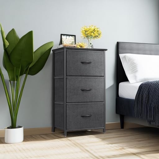 AODK Dresser for Bedroom Nightstand Small Dressers Chest of Drawers End Table for Living Room, Closet Dresser with 3 Storage 