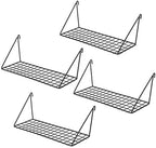 Kaforise Hanging Straight Shelf for Wire Wall Grid Panel, Small Wire Wall Organizer and Display Shelf, Size 11.8" X 4.3",Blac