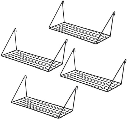 Kaforise Hanging Straight Shelf for Wire Wall Grid Panel, Small Wire Wall Organizer and Display Shelf, Size 11.8" X 4.3",Blac