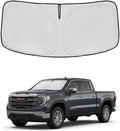 Windshield Sun Shade for GMC Sierra 1500 2500 3500 SLT AT4 Denali 2019-2024 2025 2026 Front Window Shade Custom Fit Sun Visor Foldable Shade Blocks UV Rays Summer Must Have Car Accessories