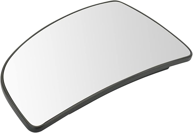 TRQ Passenger Side Lower Mirror Glass Snap On with Backing Plate Compatible with 2015-2019 Ford Transit-150, Transit-250, Tra
