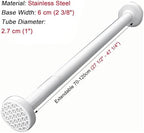 Adjustable Closet Rods No Drill Clothes Rail - Extendable Wardrobe Rail for Windows & Bathroom, Space-Saving White 3550 cm (1