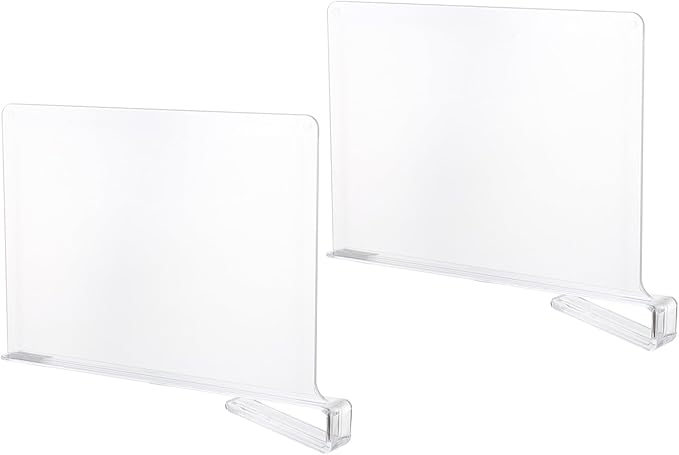 Luxshiny Organize Your Closet 2pcs Acrylic Wardrobe Partition Shelf Divider for Clothes Hats Towels