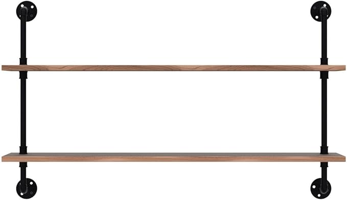 Pipe Shelves Industrial Pipe Shelving Real Wood Industrial Floating Shelves with Wood Planks 48 inch Wall Shelves Rustic Hang
