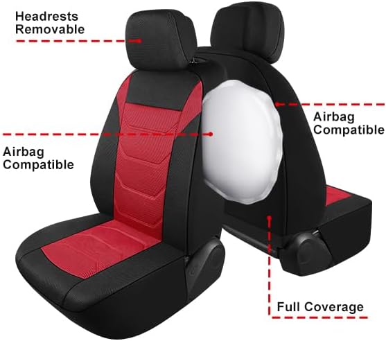 3D Air Mesh Car Seat Cover Front Sets Washable and Breathable Premium Cloth Automotive Vehicle Seat Covers for Cars Interior,
