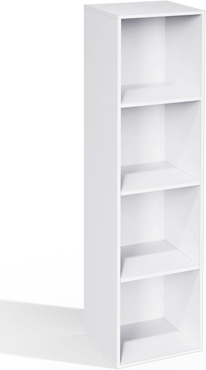 4 Cube Storage Organizer, Cube Shelf, Freestanding 4 Tier Open Shelf Bookcase for Home Office, Bedroom, Living Room, Study, W