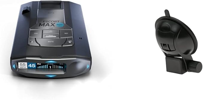 Escort MAX 360c MKII Laser Radar Detector - Dual-Band Wi-Fi and Bluetooth Enabled, 360° Directional Arrows, Black & EZ Mag Mo