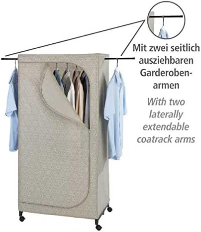 Wenko Balance Wardrobe with Wheels - Mobile Wardrobe Folding, Taupe, Kleiderschrank