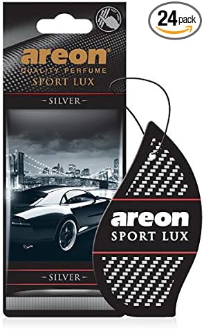 AREON Sport Lux Silver - Hanging Cardboard Air Freshener for Car, Home & Office - Premium Cologne Perfume with Natural Fragra