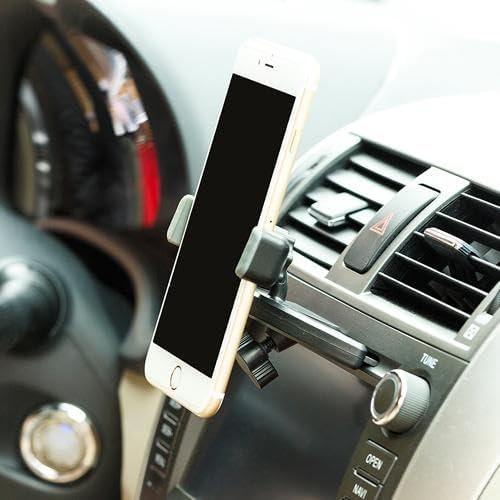 Car Mount CD Slot Holder Cradle Compatible with Sharp Rouvo V/NUU X6 Plus, Swivel Dock Strong Grip CD Player Slot