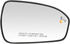 Senzeal Passenger Side Heated Mirror Glass with Blind Spot Detection BLIS for Ford Fusion 2013 2014 2015 2016 2017 2018 2019 2020 2021 DS7Z17K707C DS7Z-17K707-C (No Auto Dimming)(Right Side)