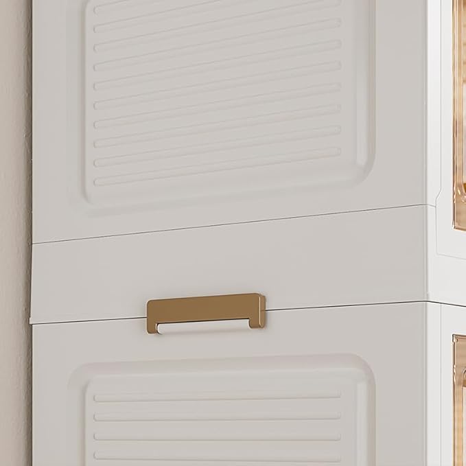 Leavader Portable Wardrobe Closet, Large Collapsible Plastic Wardrobe with Wheels, Foldable Clothes Storage Cabinet with 8 Sh