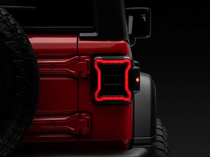 Raxiom LED Tail Lights; Black Housing; Smoked Lens Compatible For 18-26 Jeep Wrangler JL w/Factory Halogen Tail Lights & w/o 