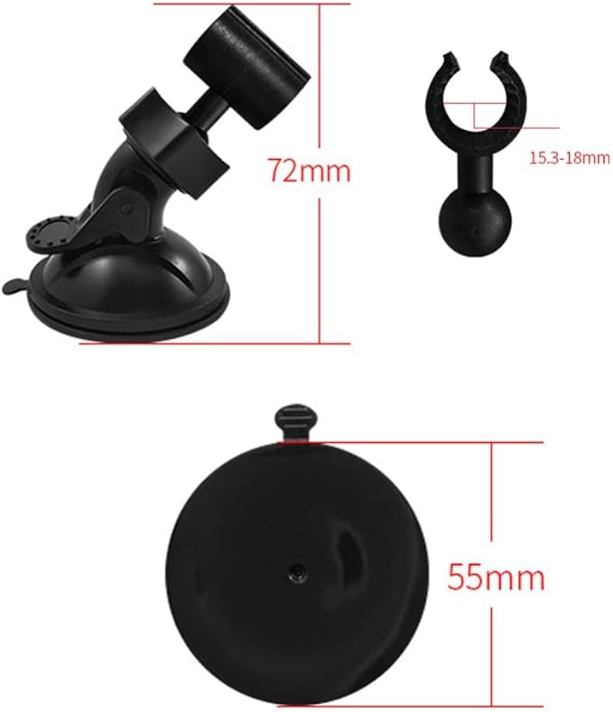4 Pack Universal Car Dash Cam Mount - Vacuum Suction Cup Holder with 4 Interchangeable Heads for GPS Navigation and Dashboard Recorder(Card Slot)