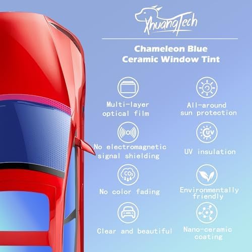 XhuangTech Car Window Tint 70% VLT, 70 Percent Nano Ceramic Window Tint Roll 40" Inch x 98.5'Ft, Automotive Window Film for Sun & Glare Protection UV Heat Blocking,Scratch Resistant