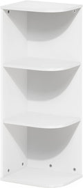 Furinno PASIR Book Shelf, 3-Tier Corner Bookshelf with Open Shelf, Standing Bookcase, 9.3 x 12 x 31.5 for Organization and St