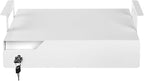 Under Desk Drawer Storage with Lock, 17.3"x11.8"x5.4", Metal Undermount Table Drawer, Ball Bearing Slides Out Tray Organizer 