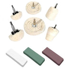 6PCS Buffing Wheels for Drill and 3 PCS Polishing Compounds, Wheel Polishing Kit, Polishing Wheel for Stainless Steel/Aluminum/Chrome/Wood/Jewelry/Plastic/Ceramic/Glass etc