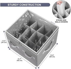 Moteph Shoe Organizer Closet Storage Solution with Clear Cover & Adjustable Dividers for Shoes, Handbags, Blankets, Linen, Cl