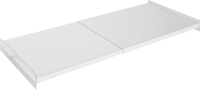 Expandable Closet Organizer Shelves, 1 Pack Adjustable Metal Storage Shelves Divider for Wardrobe Cupboard Kitchen (White,15.