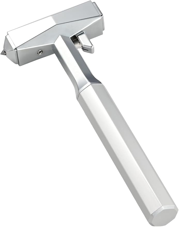 2-in-1 Car Safety Hammer and Seatbelt Cutter Shatters Double-Layer Laminated Glass, All-Metal Tesla-Inspired Design for Cars,