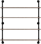 Floating Bookshelf Shelves Industrial Pipe Shelving Floating Pipe Shelf with Wood Planks 48 inch Industrial Wall Shelves Rust