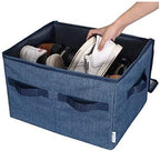 Moteph Shoe Organizer Closet Storage Solution with Clear Cover & Adjustable Dividers for Shoes, Handbags, Blankets, Linen, Cl