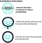 Soft Fluffy Plush Sheepskin Car Steering Wheel Cover, Fuzzy Fur Protector for Universal Car 14 1/2inch-15 1/2inch, Anti-Slip 