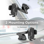 Simple Cradle Dash Mount - Upgraded Hands-Free Car Phone Holder - Thick Case Friendly Phone Holder for Car - Mount for Dash - Compatible with iPhone & Android – Black